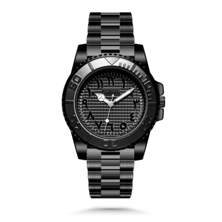 ساعة رجالية ستيل باللون الاسود