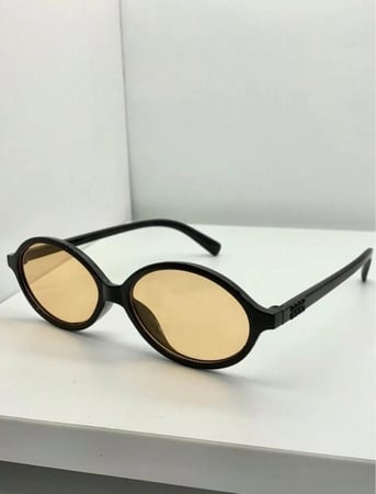 قطعة واحدة إطار نظارات شمسية نسائي صغير بتصميم عتيق بشكل بيضاوي، نظارات شمسية أنيقة للسيدات لإكسسوارات الشاطئ والطراز الرجعي من الألفية الثانية