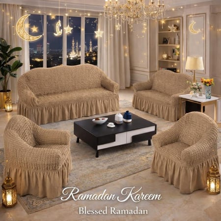 طقم بيت كنب استريتش مرن - 4 قطع بتصميم أنيق وعصري