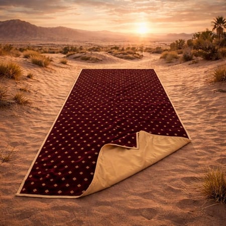 مفارش رحلات مقاس 3x1 م , مدات ارضية مع قماش خلفي رملي مقاوم للماء والطين , متوفر عدة الوان