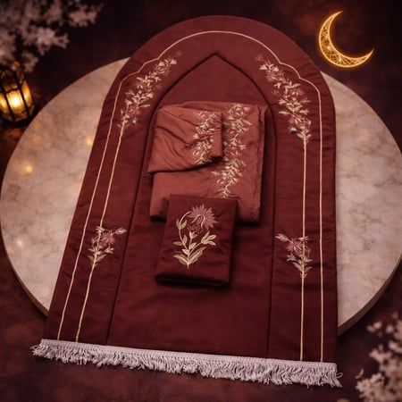 طقم صلاة فاخر مخمل , 3 قطع
