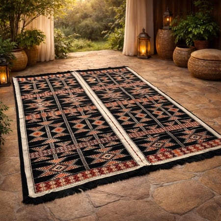 مفرش وجهين تراثي - مقاس 200x300 سم , موديل حجازي