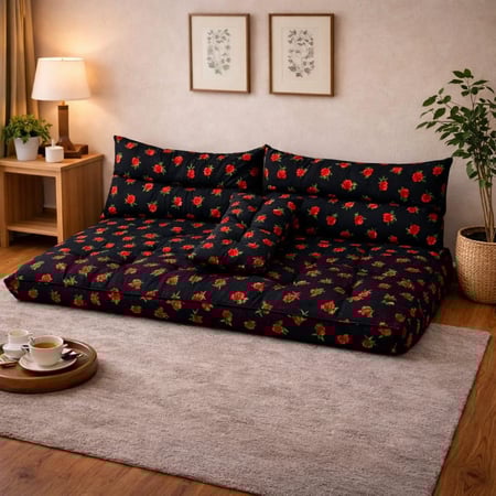 طقم جلسة أرضي شالكي مكون من 4 قطع - مقاس 1x2 م