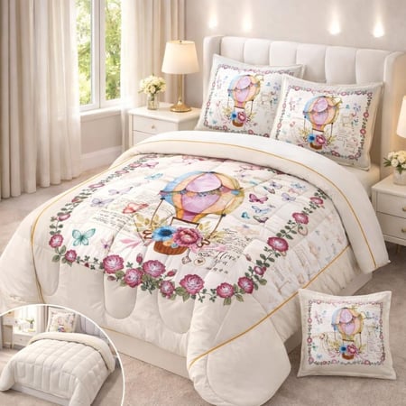 طقم لحاف أطفال للبنات | تصميم ملون بـ 4 قطع