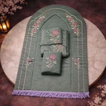 طقم صلاة فاخر مخمل , 3 قطع