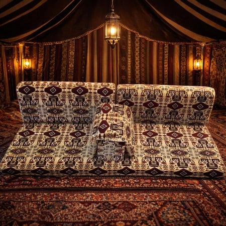 جلسات أرضية منوعة بالطلب قماش مخمل تركي