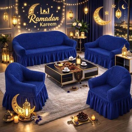 طقم بيت كنب استريتش مرن - 4 قطع بتصميم أنيق وعصري