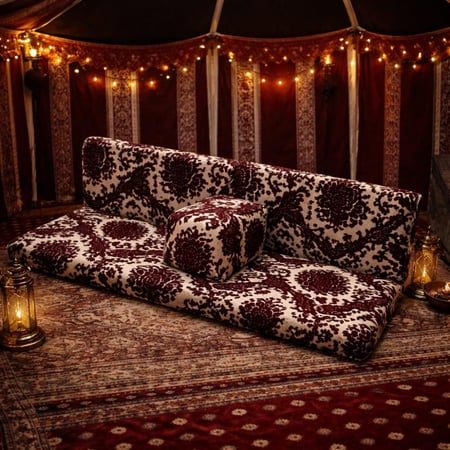 جلسات أرضية منوعة بالطلب قماش مخمل تركي