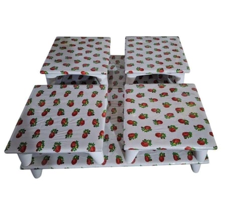 طقم طاولات شالكي 5 قطع ارضي - الوان متعددة