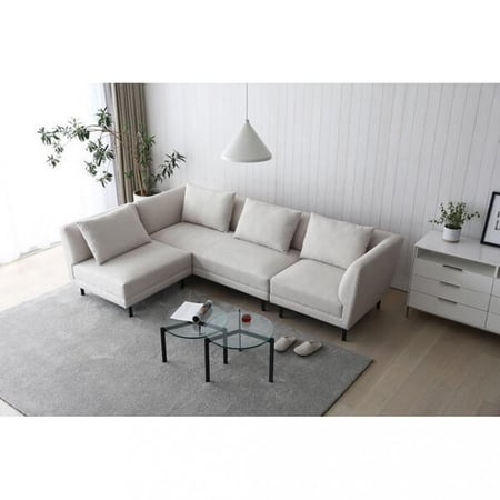 كنبة زاوية 200×160×85×90 سم - أبيض -ATH.WO.119