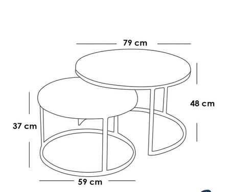 طقم طاولات وسط قطعتين - بيج