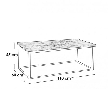 طاولة وسط 110×60×45 سم - أبيض