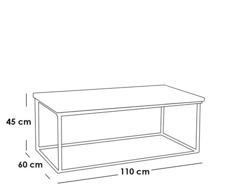 طاولة وسط 110×60×45 سم - فضي