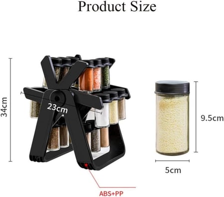 رفوف حفظ التوابل قابلة للدوران مع برطمانات زجاجية من DENX