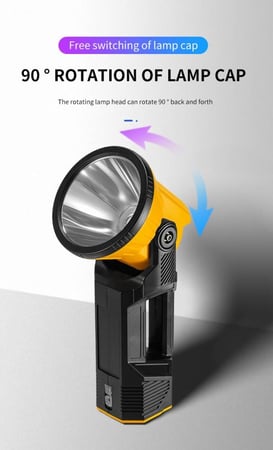 كشاف محمول قوي قابل لأعادة الشحن مع سلسلة اضاءة 2 في 1