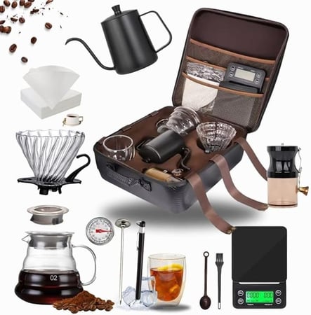 مجموعة تحضير القهوة 15 في 1 لقهوة احترافية ومميزة DENX