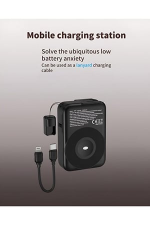 بنك طاقة فيش 10الف ملي امبير مع كيبل شحن سريع بقدرة 22.5 واط