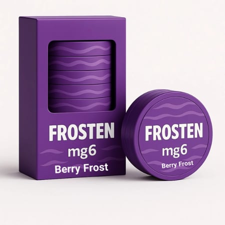 النكهة: Berry Frost (توت مثلج) القوة: Nicotine mg6 عدد العلب: 5 نزيل استور