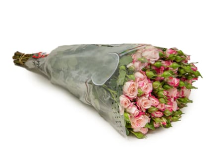 بيبي روز وردي مموج 10 أغصان طبيعي