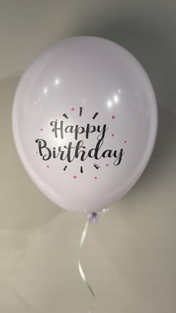 بالون بنفسجي Happy birthday لاتكس ١١ انش مع هيليوم