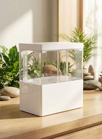 حوض أسماك مكتبي بتصميم عصري مع نظام فلترة وإضاءة