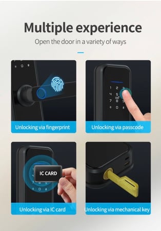 القفل الذكي المضاد للماء يعمل بالبصمة والكرت