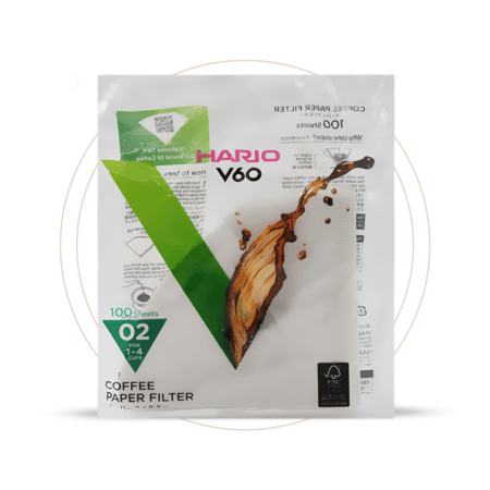 هاريو فلتر ترشيح V60 مقاس 02 عدد 100 فلتر