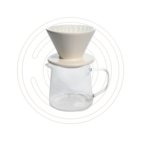تاش V60 طقم تحضير القهوة 01 لعدد 2 كوب لؤلؤي