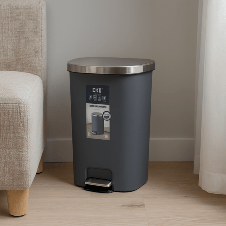 حاوية مهملات ايكو بلاستيك 45 لتر رمادي EK62661