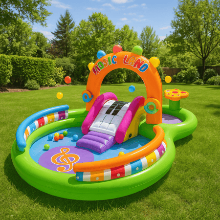 بيست واي مركز لعب سينغ اند سبلاش 9.8 انش × 6.3 انش × 54 انش/ 2.95 متر × 1.90 متر × 1.37 متر