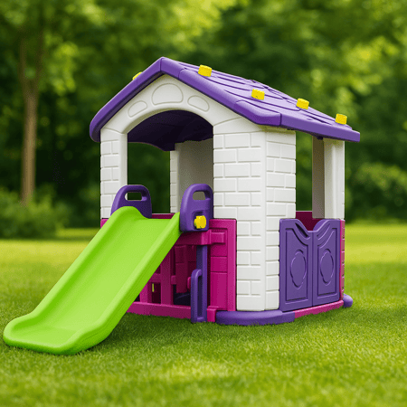 بيت أطفال كوري مع زحليطة بالحجم الكبير بلاستيك فيبر ناعم متعدد الالوان