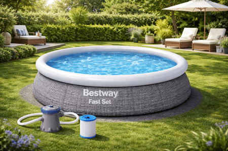 حوض سباحة فاست سيت مع مضخة فلتر من بست واي، مقاس 4.57 × 1.07 متر، 26-57372