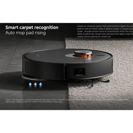 مكنسة شاومي روبوتية ذكية X20 Max تكنس وتمسح مع تقنية LDS بقوة شفط 8000 باسكال BHR9217GB - أسود
