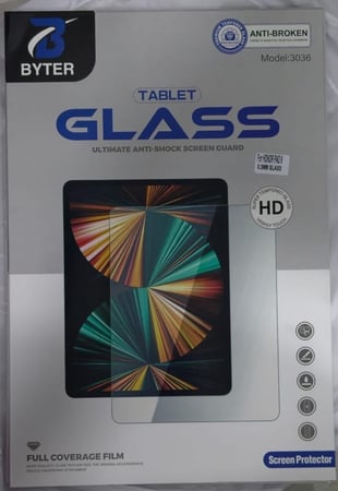 زجاج حماية للشاشة Tempered Glass للآيباد والتابلت وضوح HD وحماية 9H