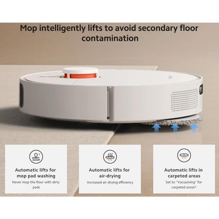 شاومي اكس20 بلس، مكنسة كهربائية روبوتية ومنظف ارضيات، 4 لتر، أبيض