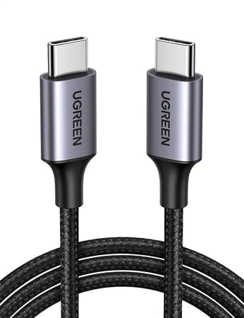 كابل شحن سريع UGREEN USB-C إلى USB-C قدرة 60W PD – يدعم الجوالات والتابلت واللابتوب