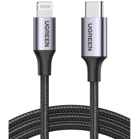 كابل UGREEN USB-C إلى Lightning شحن سريع PD للآيفون والآيباد – متين ومقاوم للانثناء