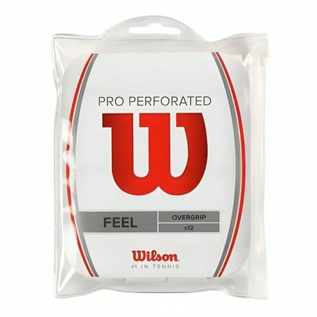 Wilson Pro Perforated Feel Overgrips (12-Pack, White)