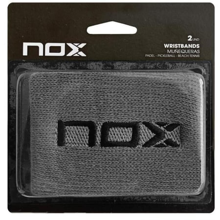 NOX Grey Wristbands with Black Logo (2 Pack)