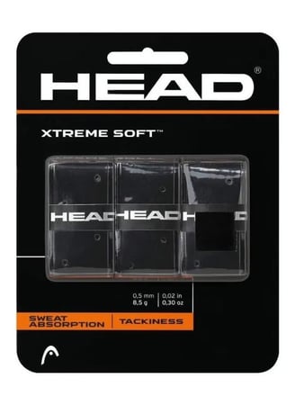 Head Xtreme Soft Overgrip (3 Pack) Tackiness Sweat Absorption Black