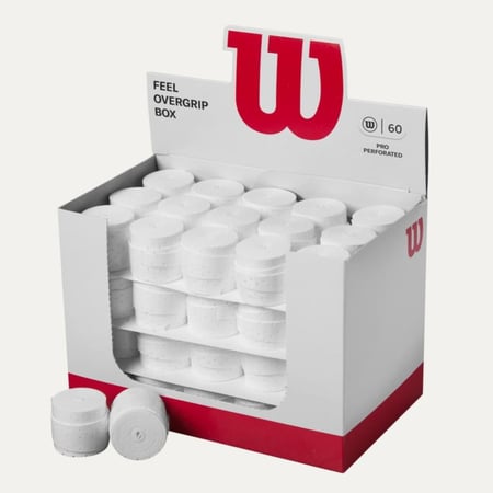 Wilson Feel Perforated Overgrips White (Box 60 Units)