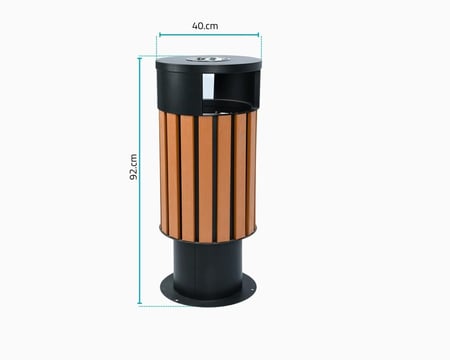 سلة نفايات خارجية خشبي