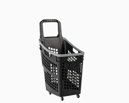 سلة تسوق سحب بلاستيكية 60 لتر ب4 كفرات