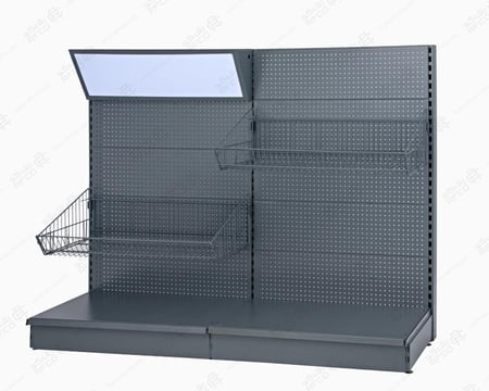 لوحات اعلانية على رفوف السوبر ماركت مستطيلة مائلة