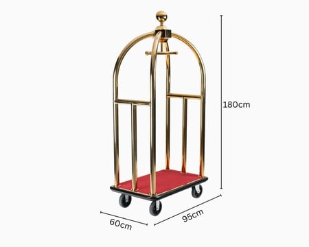 عربة نقل حقائب فندقية ذهبي صغير
