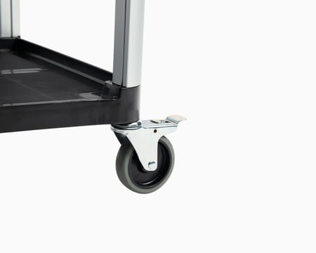 عربة تقديم بلاستيك أسود