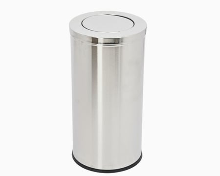 سلة مهملات  استيل مطفي غطاء مروحة 70 لتر