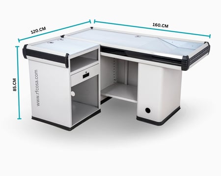 كاشير سوبر ماركت ابيض مستقيم  160.سم