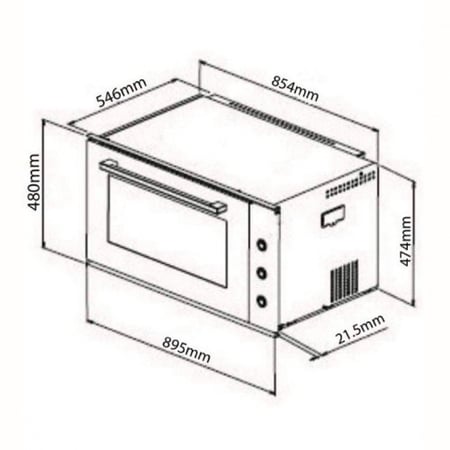 فرن بلت ان ماستر جاز 90*50 سم كهرباء O95E9DX