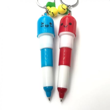 كبسولة ميدالية المفاتيح - قلم